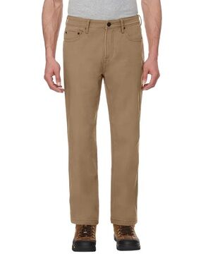 Caterpillar Men's Fleece-Lined Straight Jeans in Khaki Brown